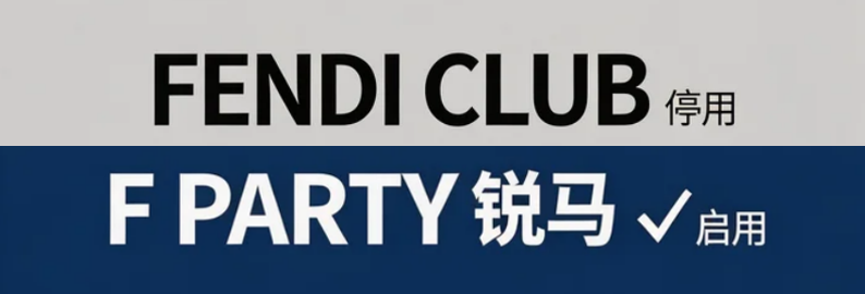 停用FENDI CLUB商標，啟用“F PARTY 銳馬”品牌的公告